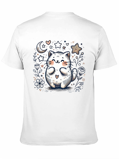 Cute Cat Graphic Tee - Whimsical Kawaii Design