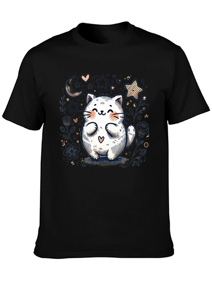 Cute Cat Graphic Tee - Whimsical Kawaii Design