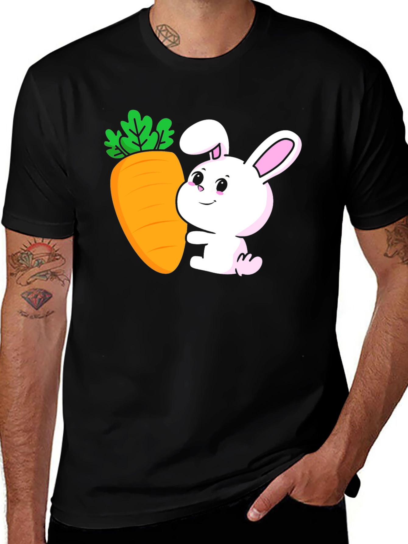Bunny & Carrot Graphic Tee - Easter Fun!