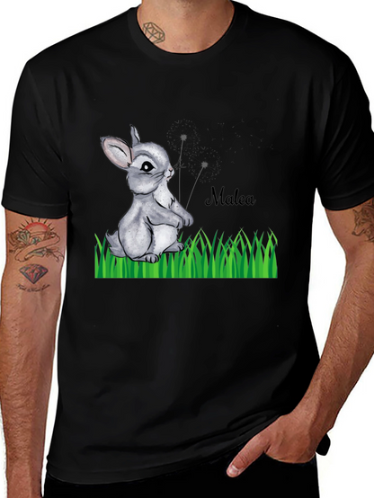 Bunny Rabbit Personalized Black T-Shirt