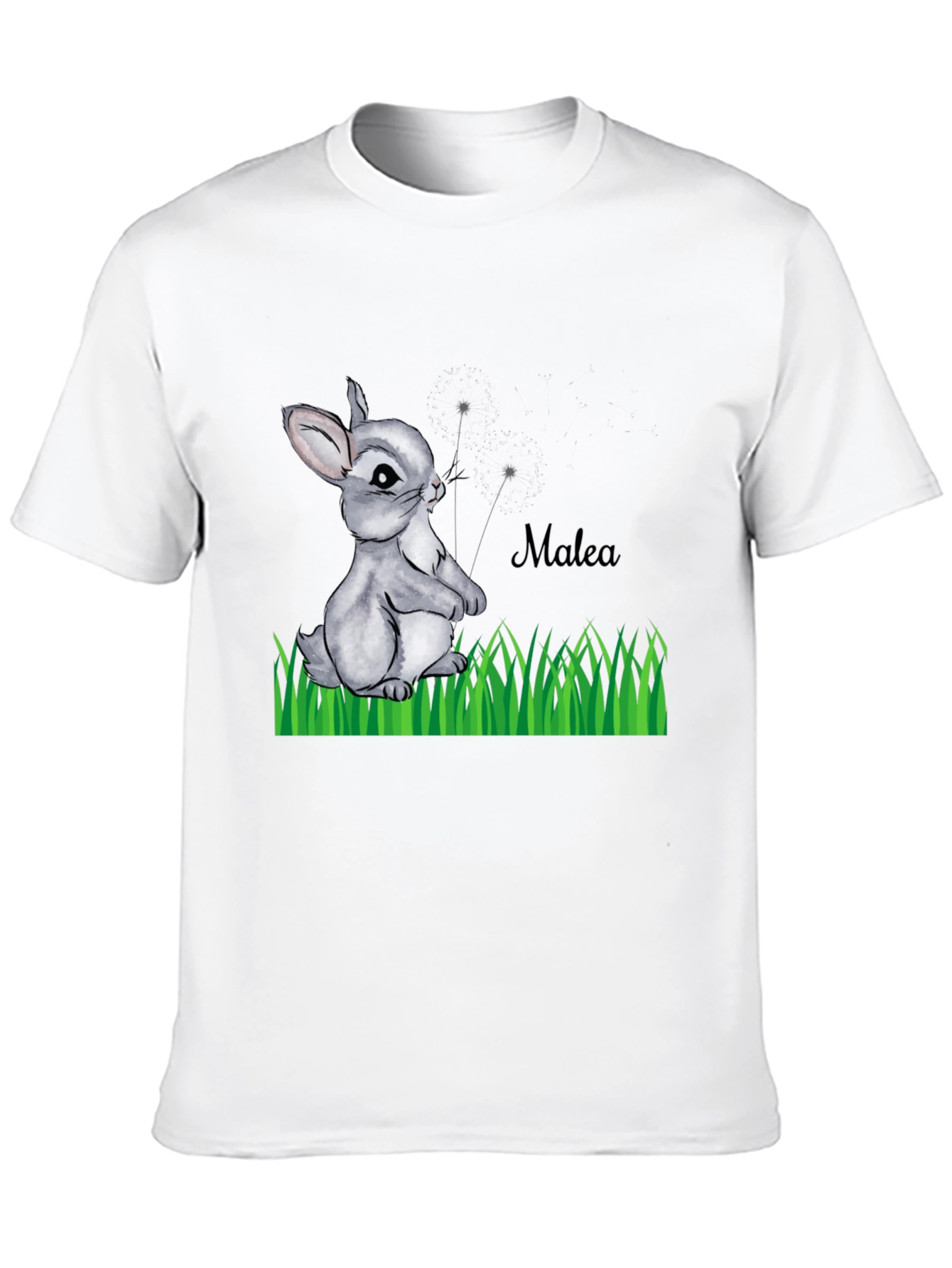 Bunny Rabbit Personalized Black T-Shirt