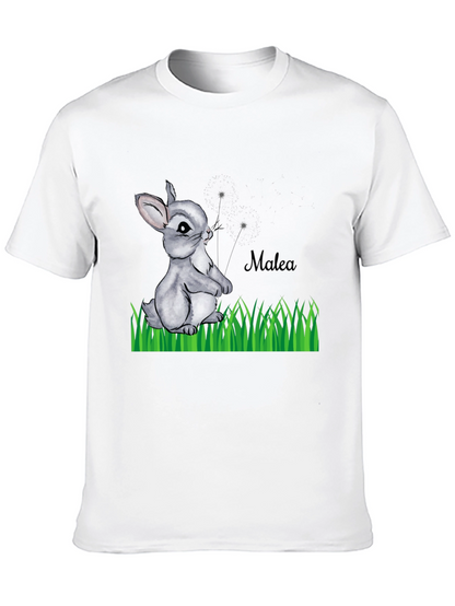 Bunny Rabbit Personalized Black T-Shirt