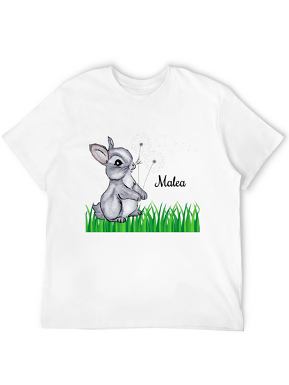 Bunny Rabbit Personalized Black T-Shirt
