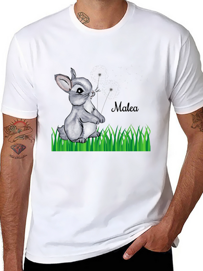 Bunny Rabbit Personalized Black T-Shirt
