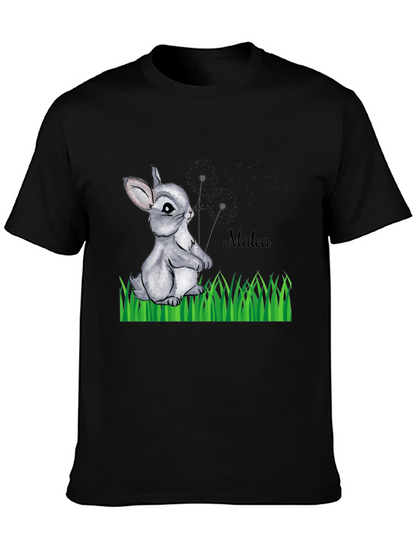 Bunny Rabbit Personalized Black T-Shirt