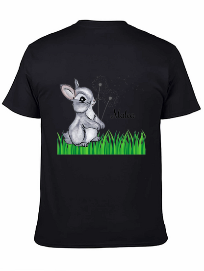 Bunny Rabbit Personalized Black T-Shirt