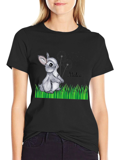 Bunny Rabbit Personalized Black T-Shirt
