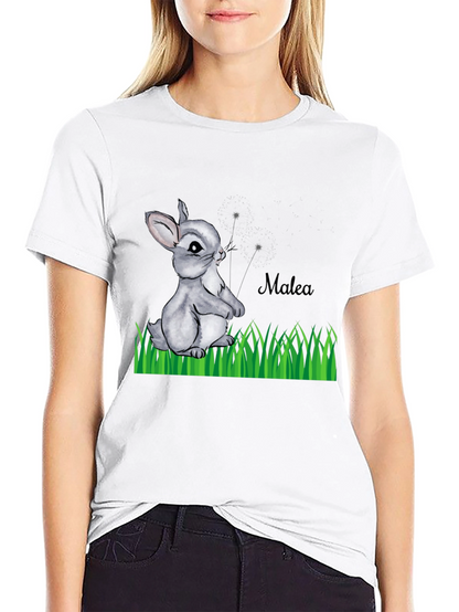 Bunny Rabbit Personalized Black T-Shirt