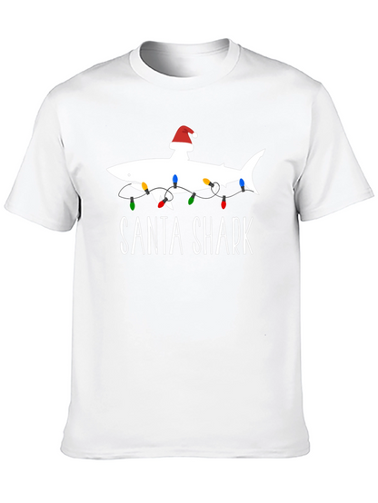 Santa Shark Graphic T-Shirt - Holiday Fun!