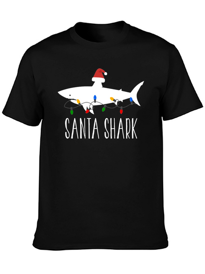 Santa Shark Graphic T-Shirt - Holiday Fun!