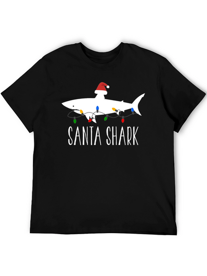 Santa Shark Graphic T-Shirt - Holiday Fun!