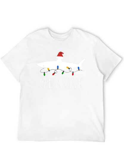 Santa Shark Graphic T-Shirt - Holiday Fun!