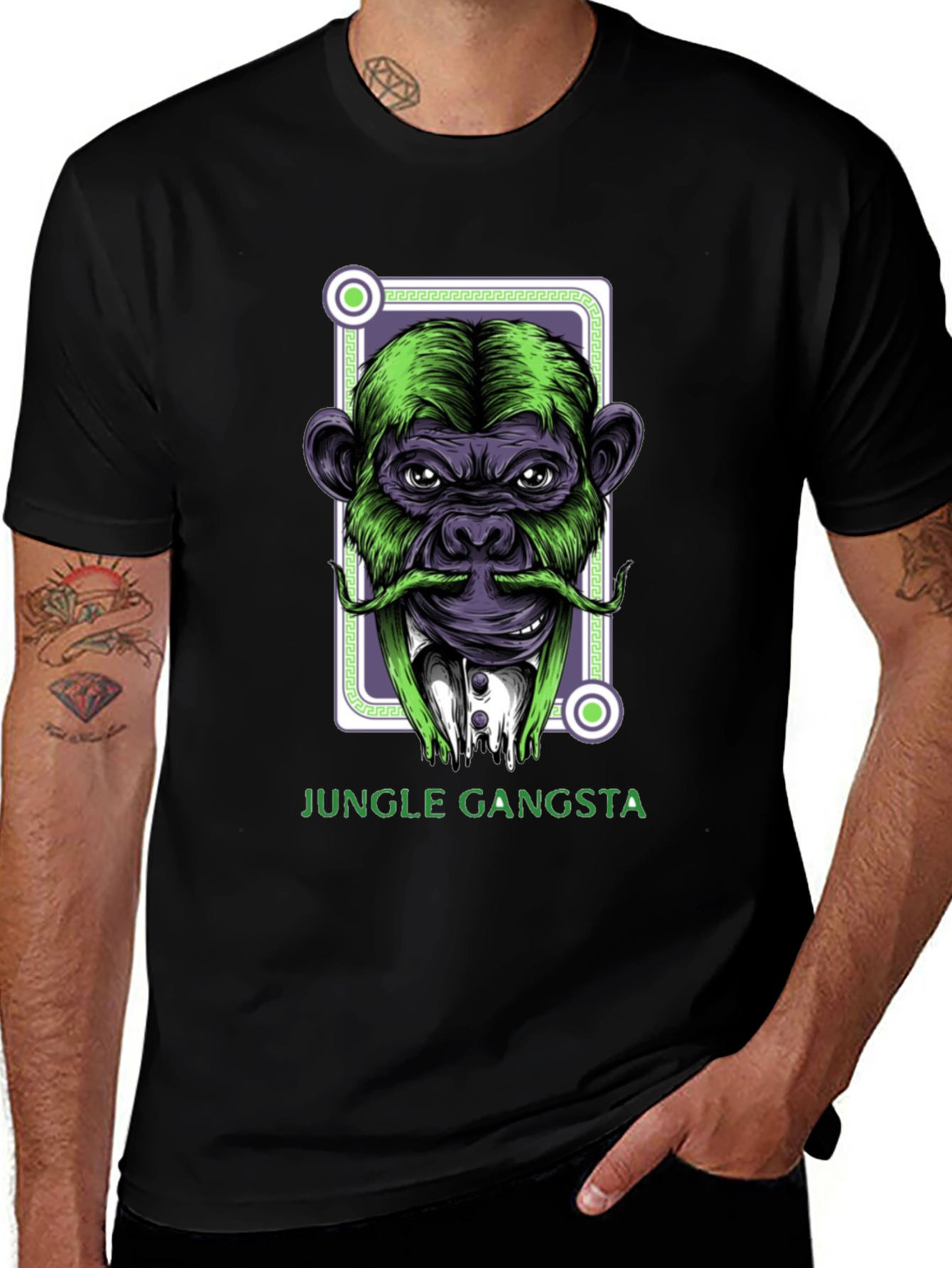 Jungle Gangsta Monkey Graphic T-Shirt