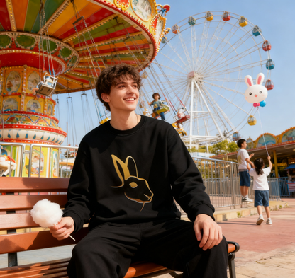 "Golden Bunny" Sleek Silhouette Crewneck