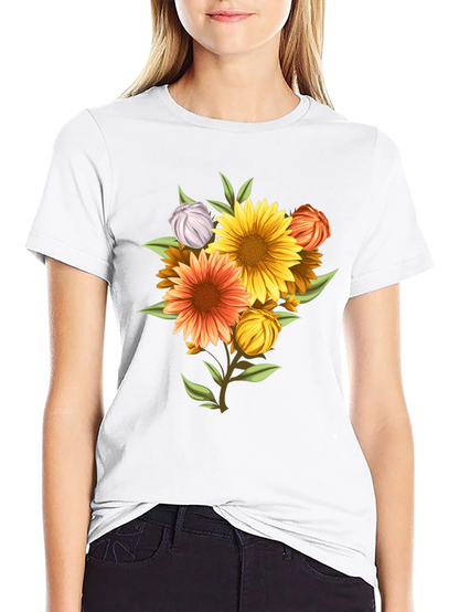 Floral T-Shirt: Vibrant Sunflower Design