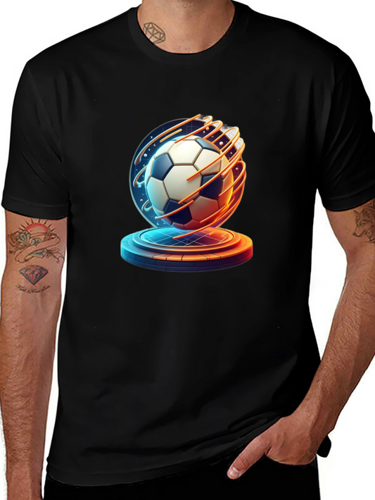 Futuristic Soccer Ball Graphic Tee - Sporty Style