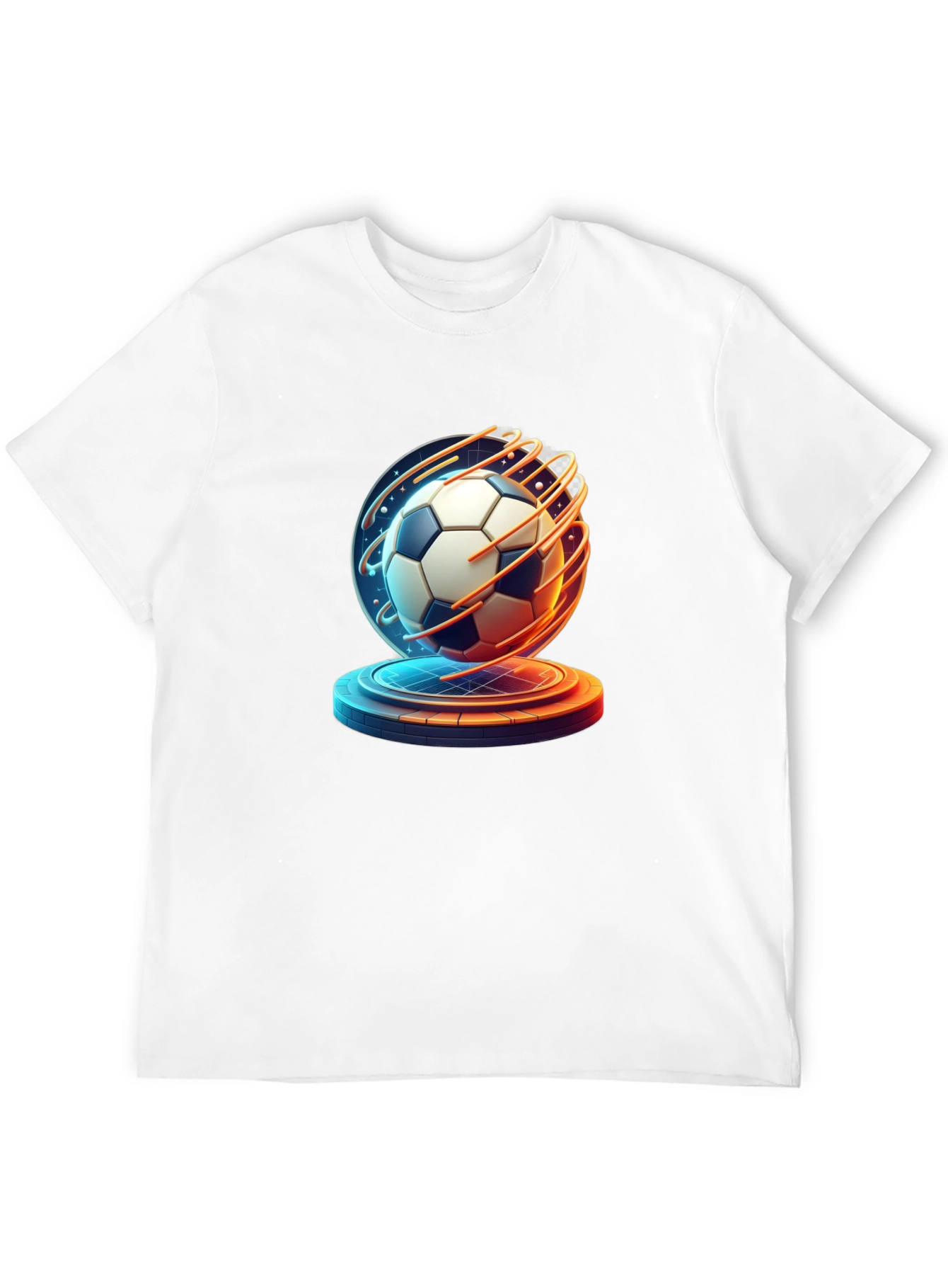 Futuristic Soccer Ball Graphic Tee - Sporty Style