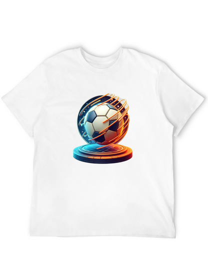 Futuristic Soccer Ball Graphic Tee - Sporty Style