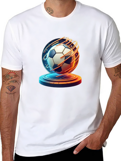 Futuristic Soccer Ball Graphic Tee - Sporty Style