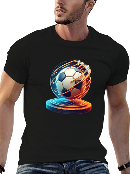 Futuristic Soccer Ball Graphic Tee - Sporty Style