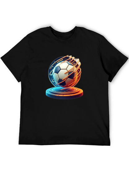 Futuristic Soccer Ball Graphic Tee - Sporty Style