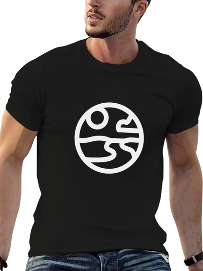 Abstract Landscape Graphic Tee - Black