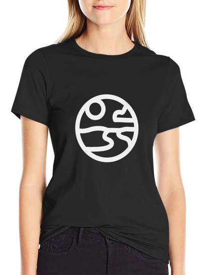 Abstract Landscape Graphic Tee - Black