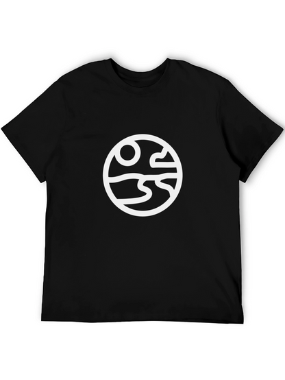 Abstract Landscape Graphic Tee - Black