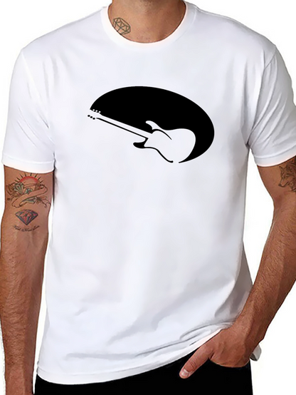 Black Guitar Graphic Tee - Music Lovers T-Shirt