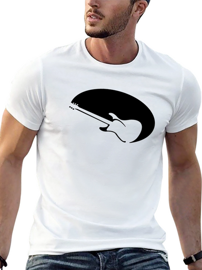 Black Guitar Graphic Tee - Music Lovers T-Shirt