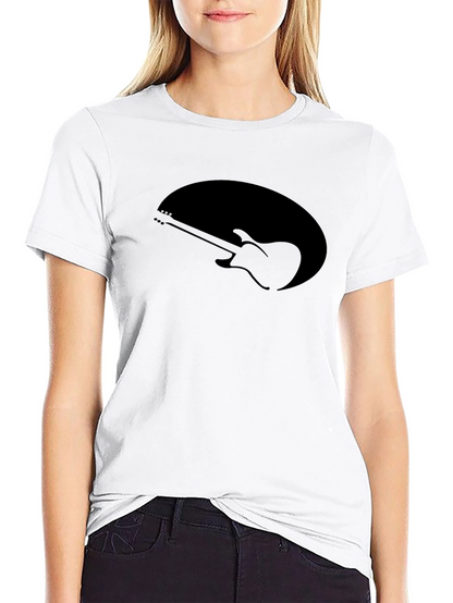 Black Guitar Graphic Tee - Music Lovers T-Shirt