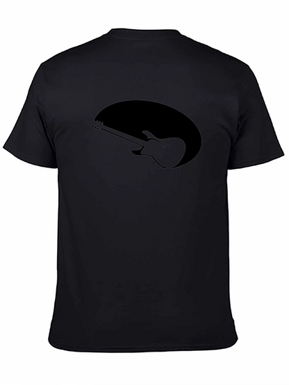 Black Guitar Graphic Tee - Music Lovers T-Shirt