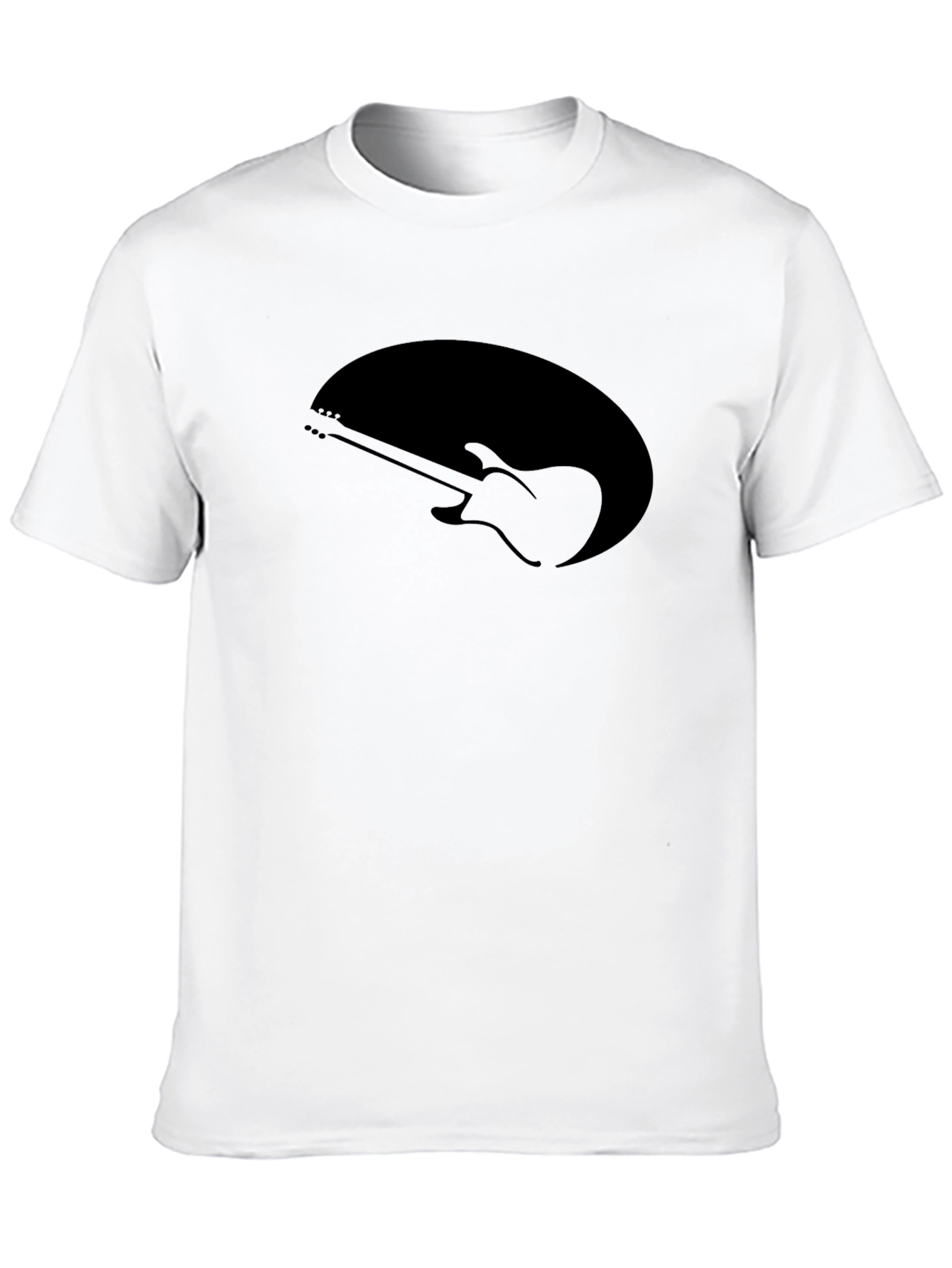 Black Guitar Graphic Tee - Music Lovers T-Shirt