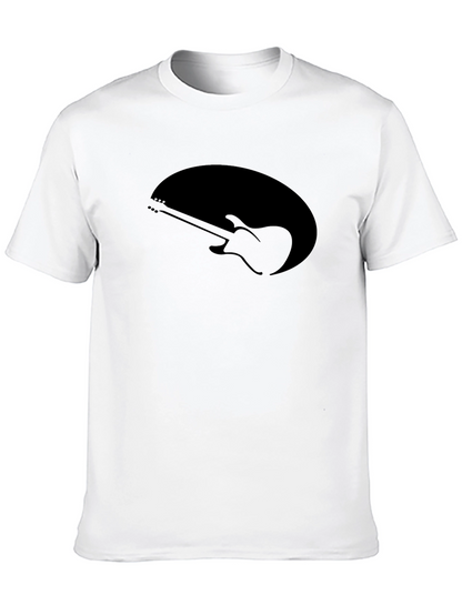 Black Guitar Graphic Tee - Music Lovers T-Shirt