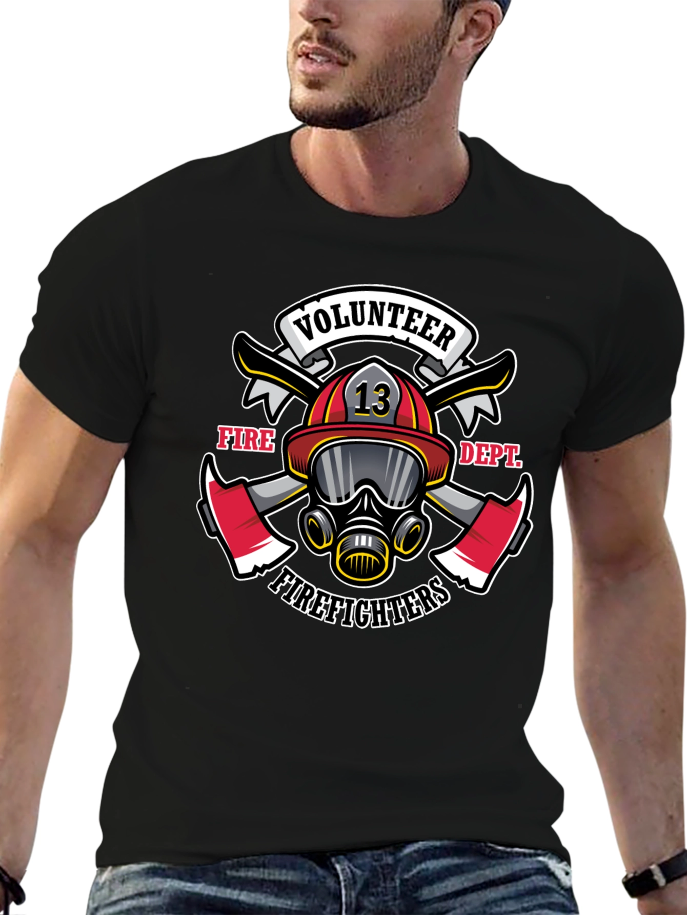 Volunteer Firefighter Graphic Tee - Black