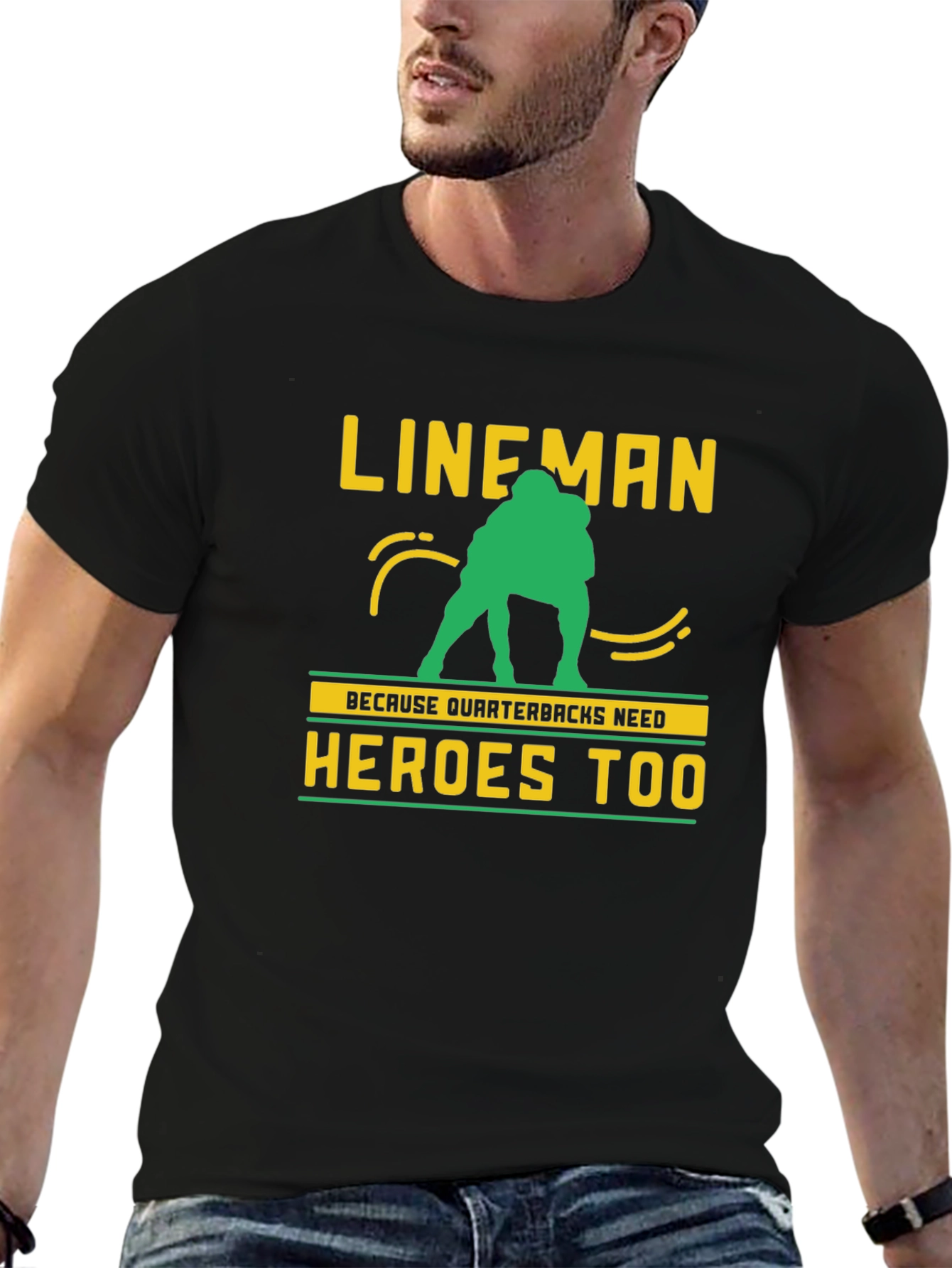 Lineman Quarterback Heroes Graphic Tee