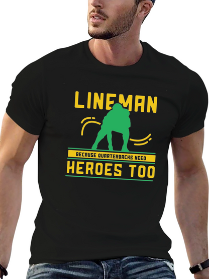 Lineman Quarterback Heroes Graphic Tee