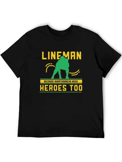 Lineman Quarterback Heroes Graphic Tee