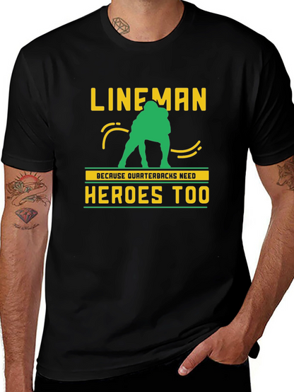 Lineman Quarterback Heroes Graphic Tee
