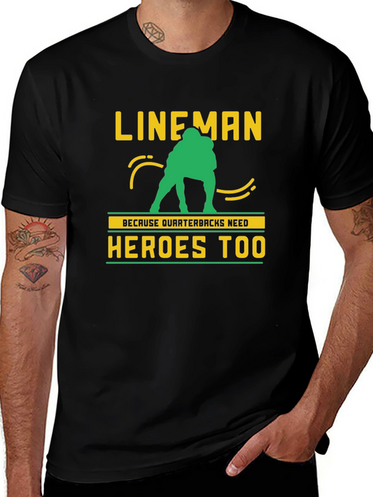 Lineman Quarterback Heroes Graphic Tee