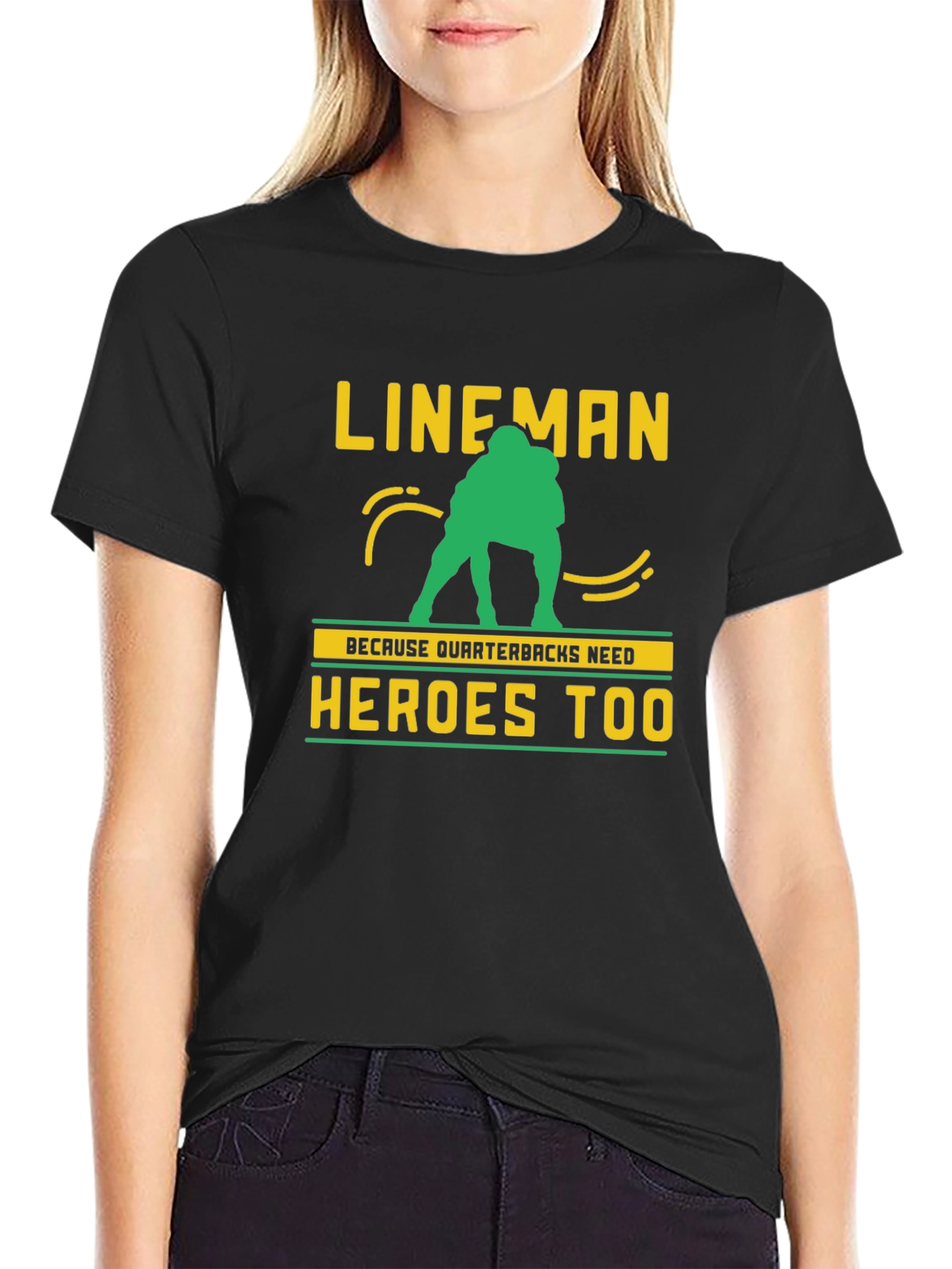 Lineman Quarterback Heroes Graphic Tee