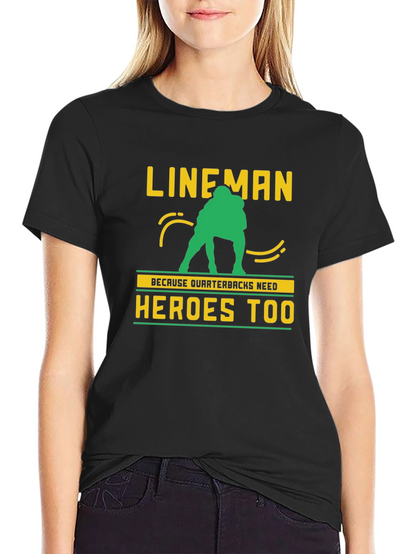 Lineman Quarterback Heroes Graphic Tee