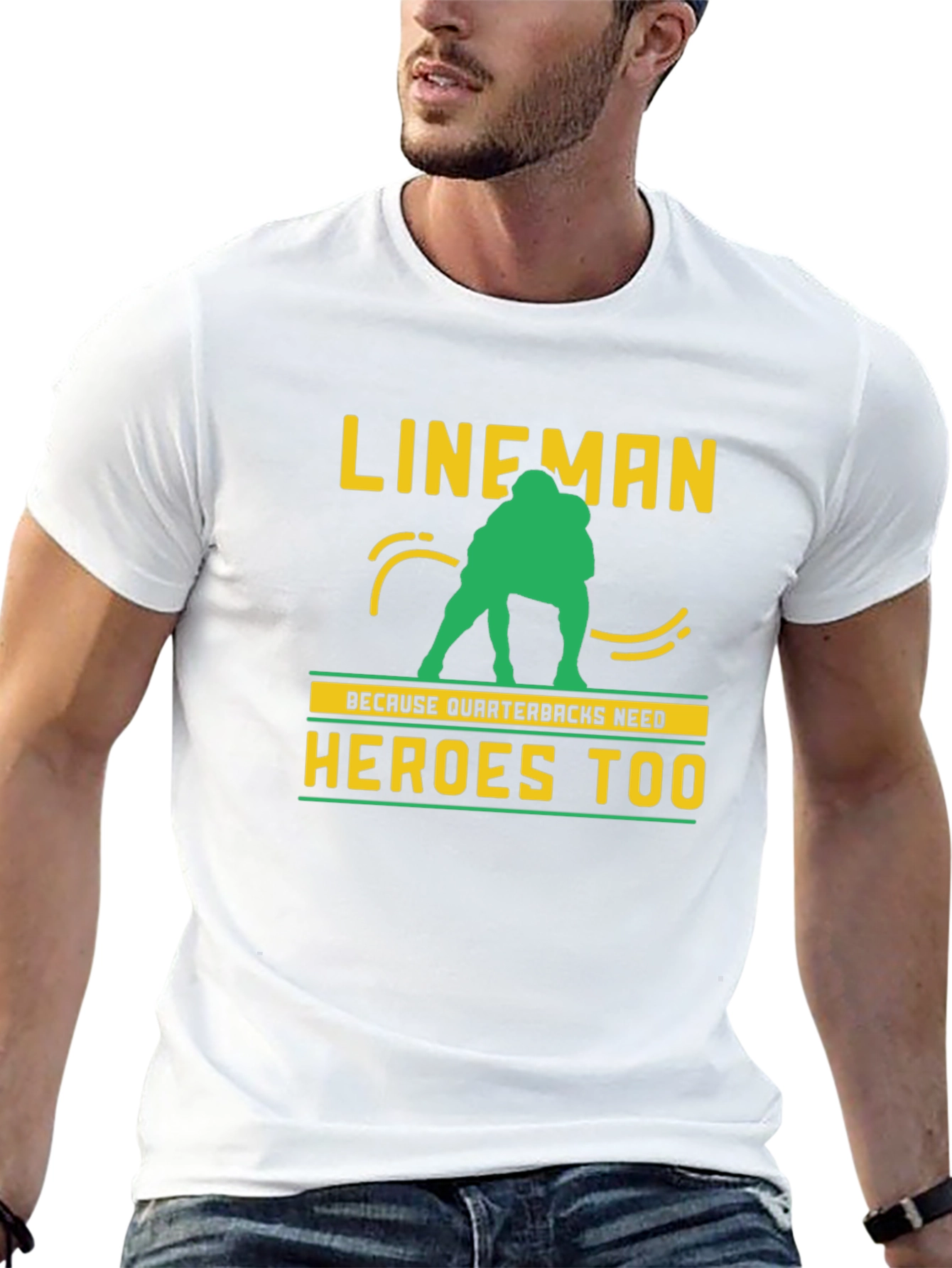 Lineman Quarterback Heroes Graphic Tee