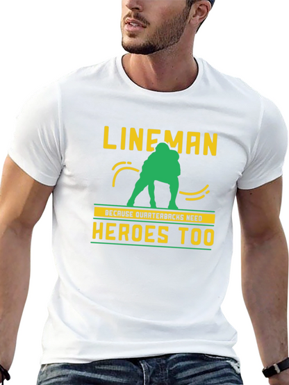 Lineman Quarterback Heroes Graphic Tee