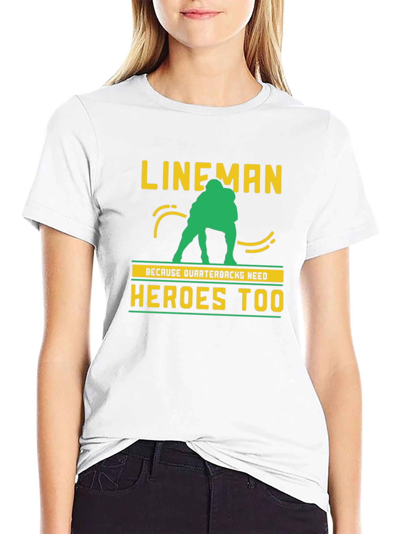 Lineman Quarterback Heroes Graphic Tee