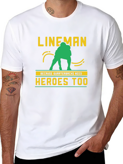 Lineman Quarterback Heroes Graphic Tee