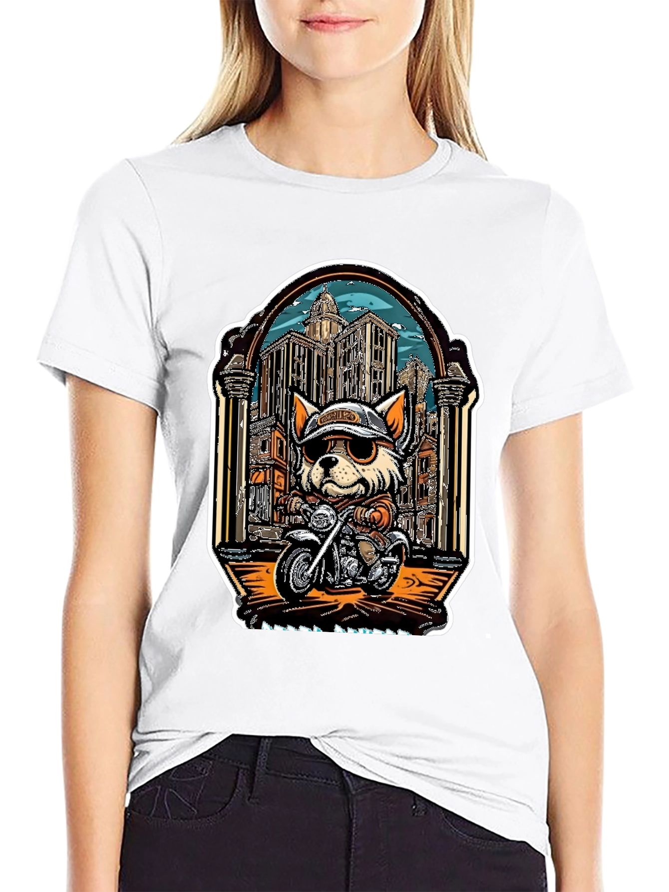 Cool Dog Biker Graphic Tee