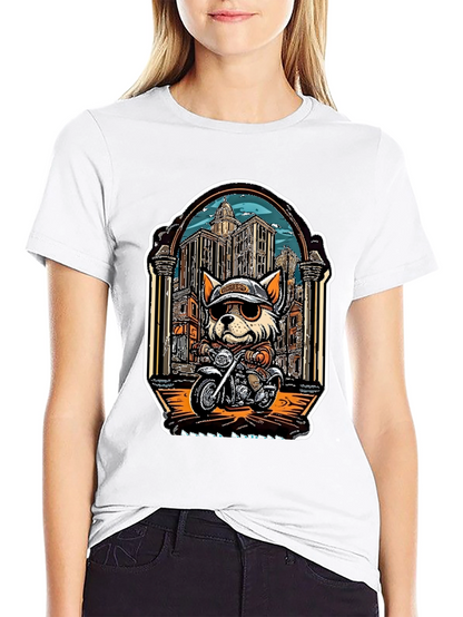 Cool Dog Biker Graphic Tee