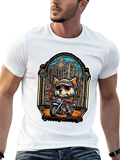 Cool Dog Biker Graphic Tee