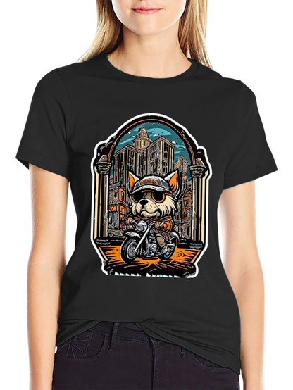 Cool Dog Biker Graphic Tee